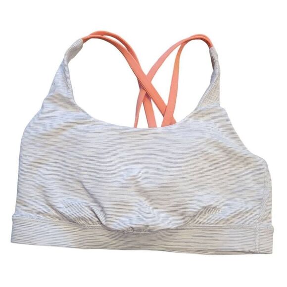 Lululemon Energy Sports Bra Women's Small 32 Grey Space Dye Coral Luxtreme 2022 - Picture 2 of 6